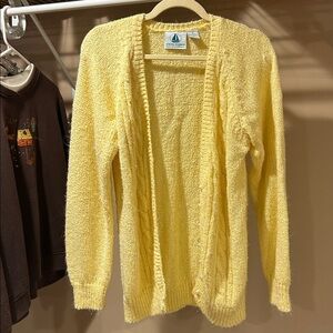 Vintage butter Yellow Open-Front Cardigan